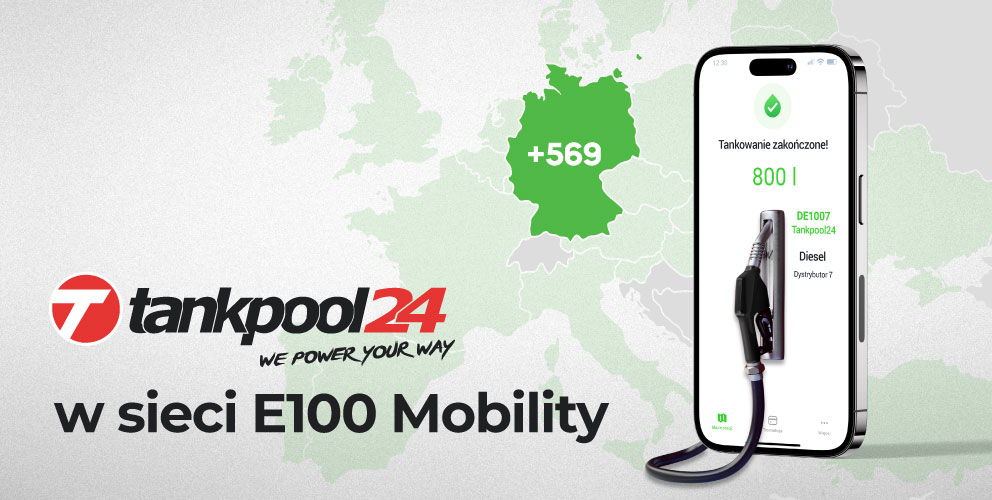 Sieć E100 Mobility poszerzona o stacje marki Tankpool24